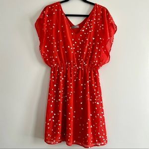 Francesca’s Collection Coral Flutter Sleeve Dress